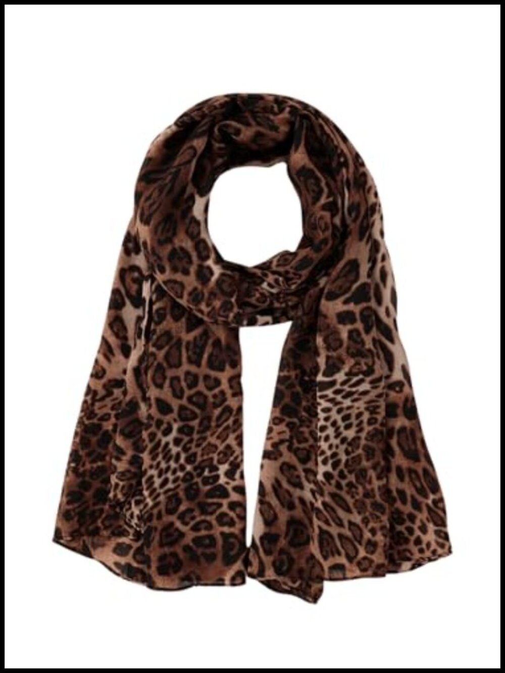 Boho Cheetah Print Scarf Headband Wrap Shawl Lightweight Polyester